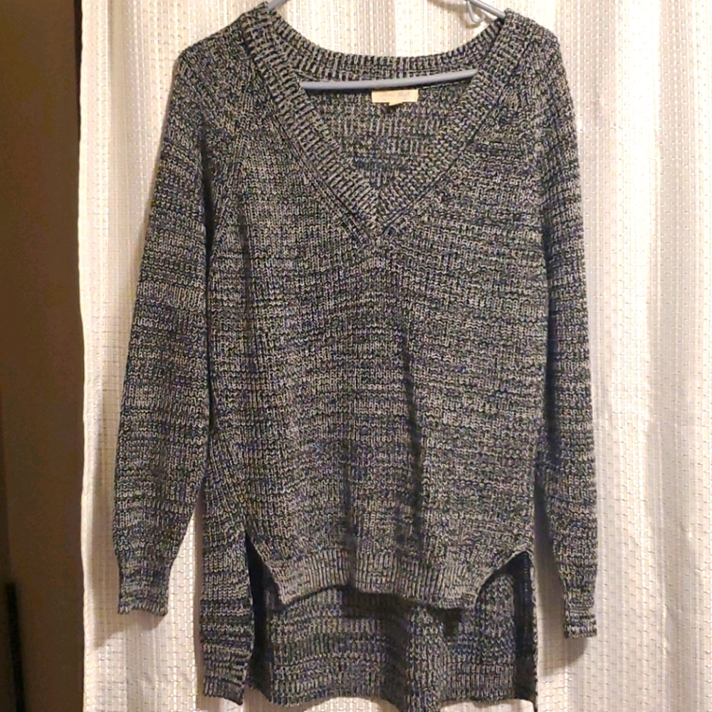 Black and white knitted sweater
